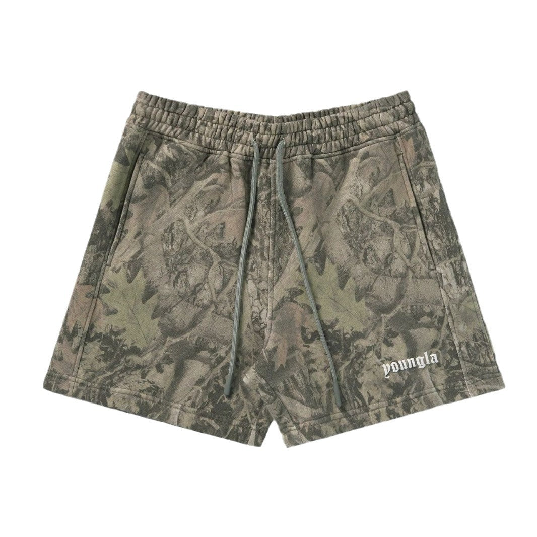 YOUNGLA 1118 Tree Camo Cotton Shorts