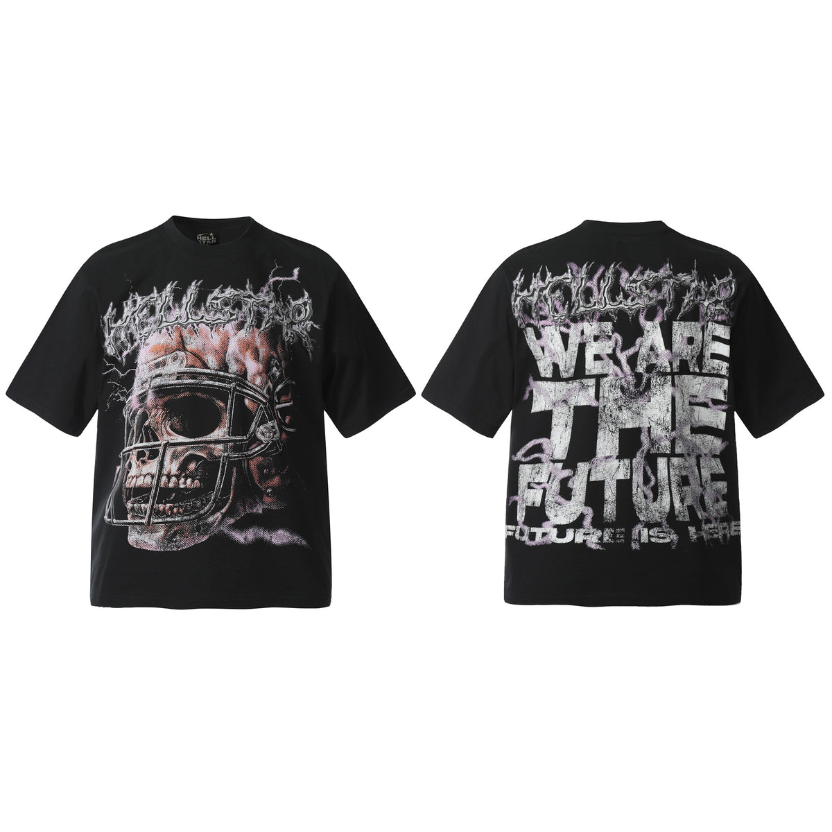 Hellstar Multi‑Graphic Vintage Washed Oversized Tee Streetwear
