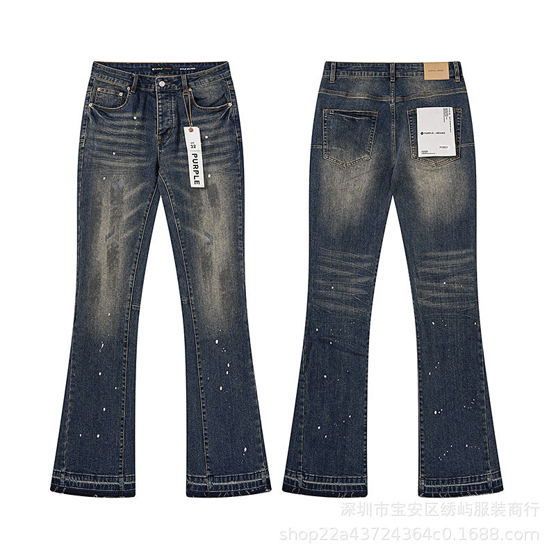 Purple Brand Distressed Flare Denim Jeans Unisex
