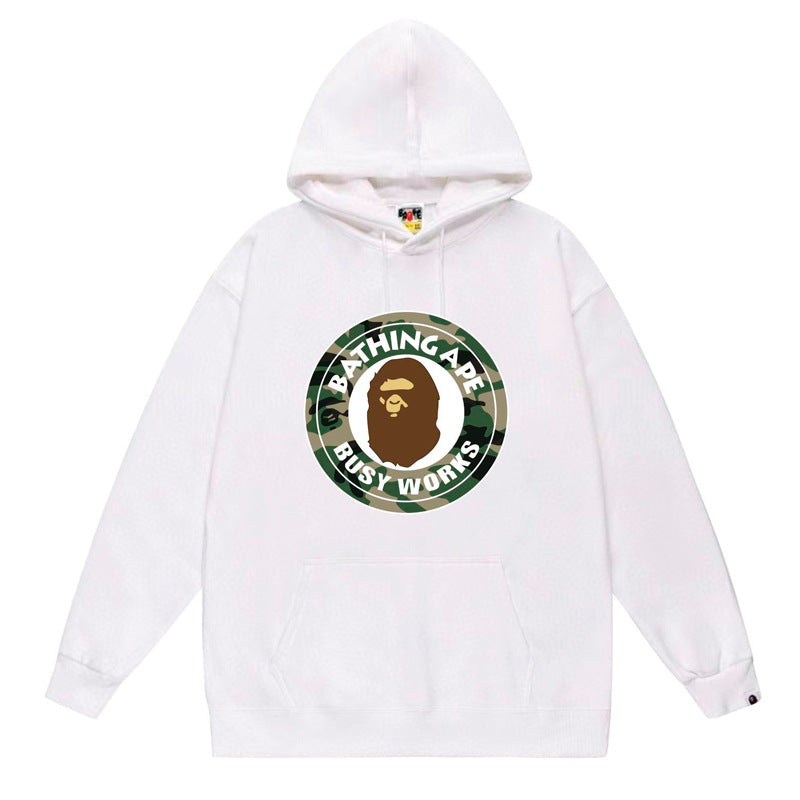 BAPE x Stussy Shark Graphic Hoodie Street Cotton Pullover Sweatshirt