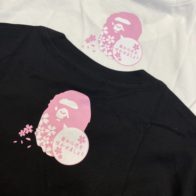 Bape Sakura Floral Graphic Oversized Tee Streetwear Unisex
