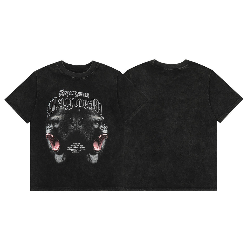 Represent Shark Washed Graphic Oversized Tee Streetwear Unisex