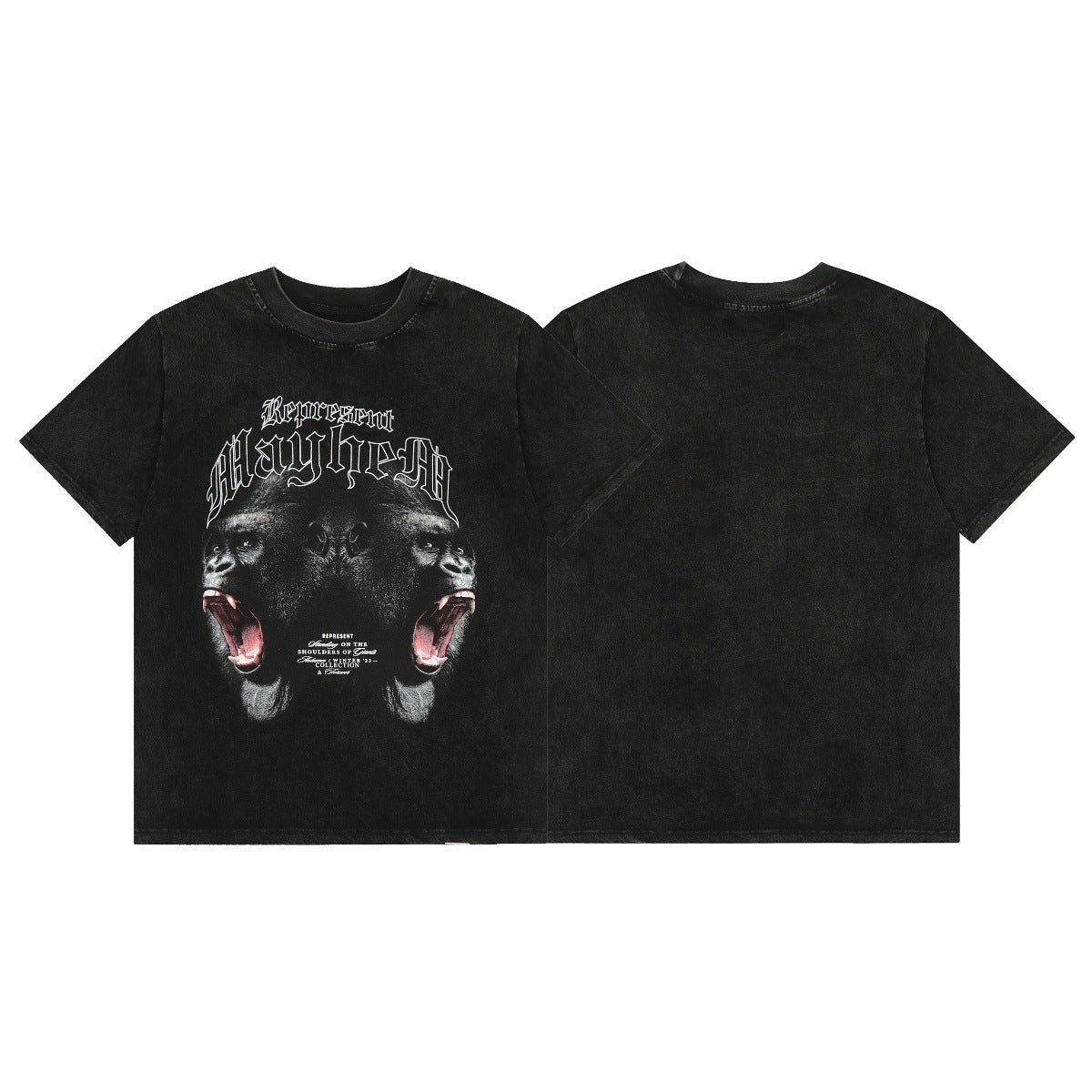 Represent Shark Washed Graphic Oversized Tee Streetwear Unisex