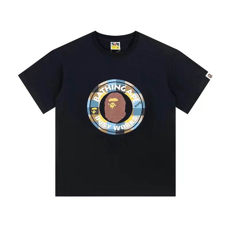 BAPE Classic Camo Ape Head Letter Print Loose Unisex Casual T-Shirt