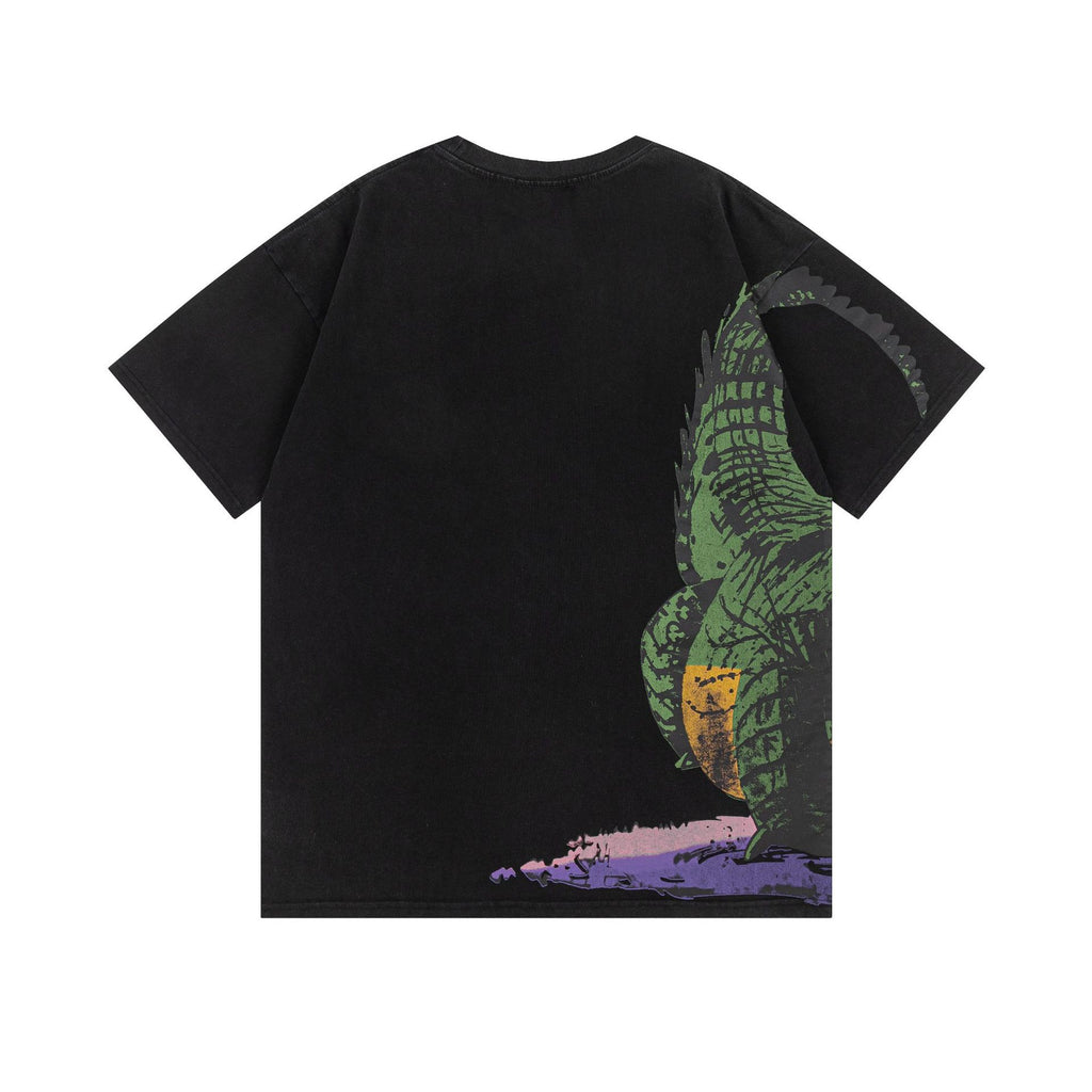 Off-White Crocodile Arrow Pattern Crew Neck Short Sleeve T Shirt Unisex