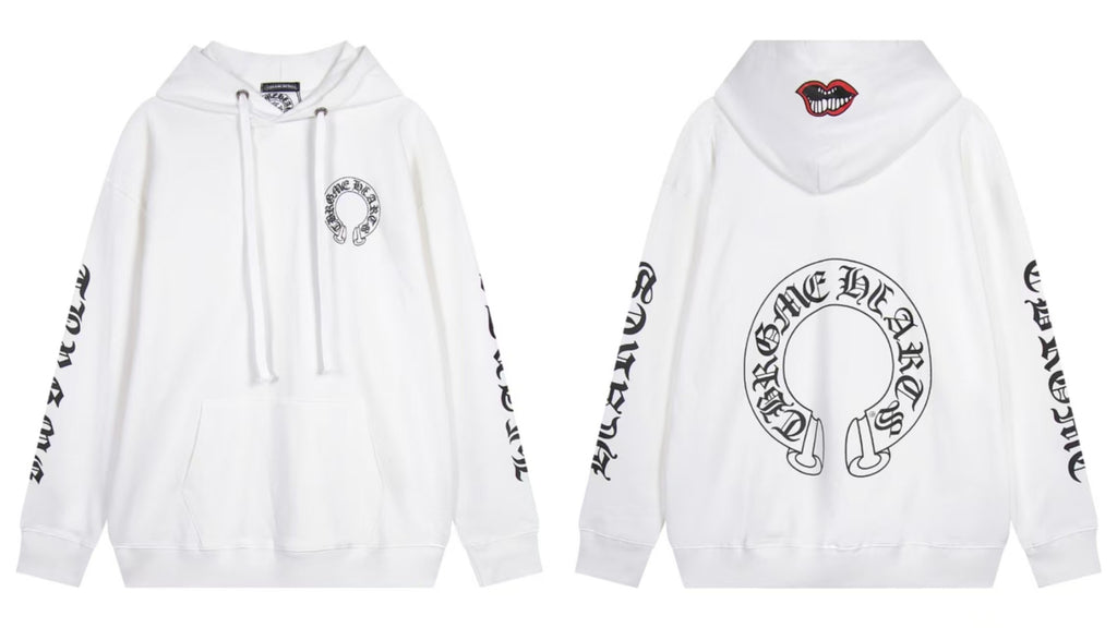 Chrome Hearts Gothic Graphic Print Pullover Hoodie Streetwear Unisex