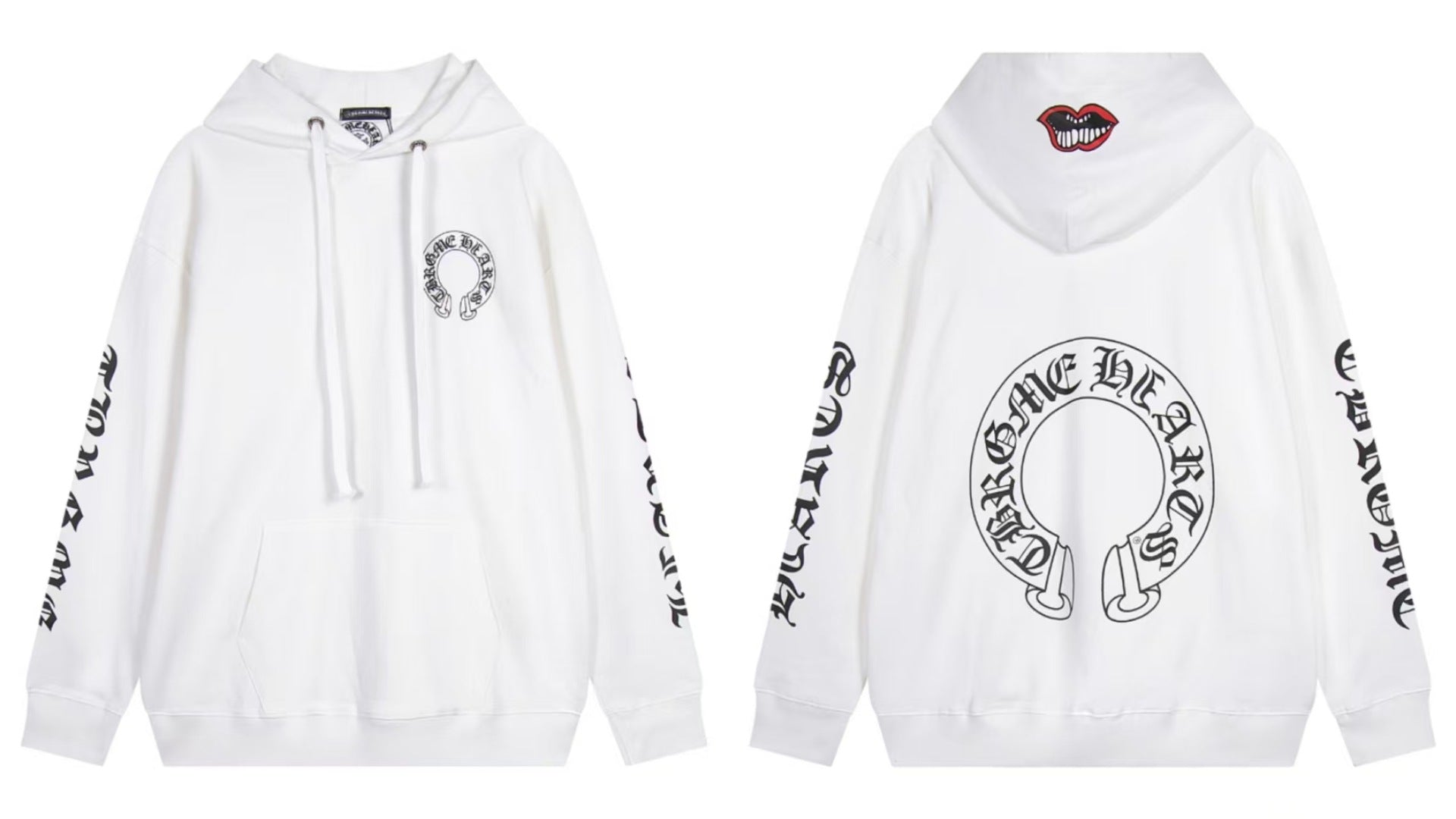 Chrome Hearts Gothic Graphic Print Pullover Hoodie Streetwear Unisex