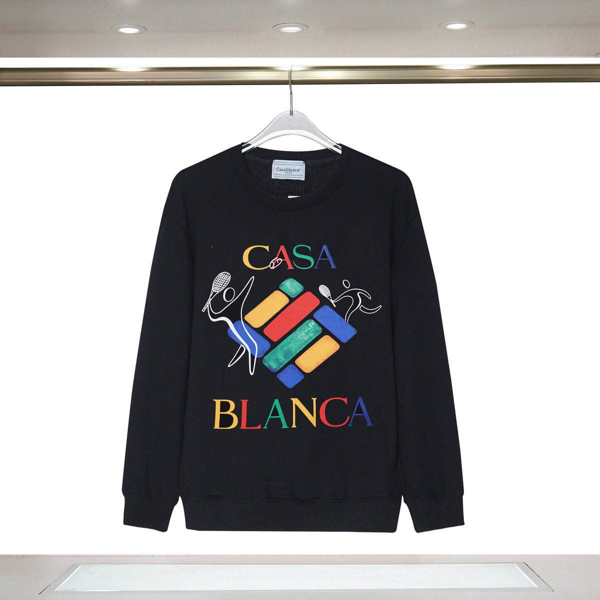 Casablanca Tennis Club Graphic Crewneck Sweatshirt Men Casual Pullover