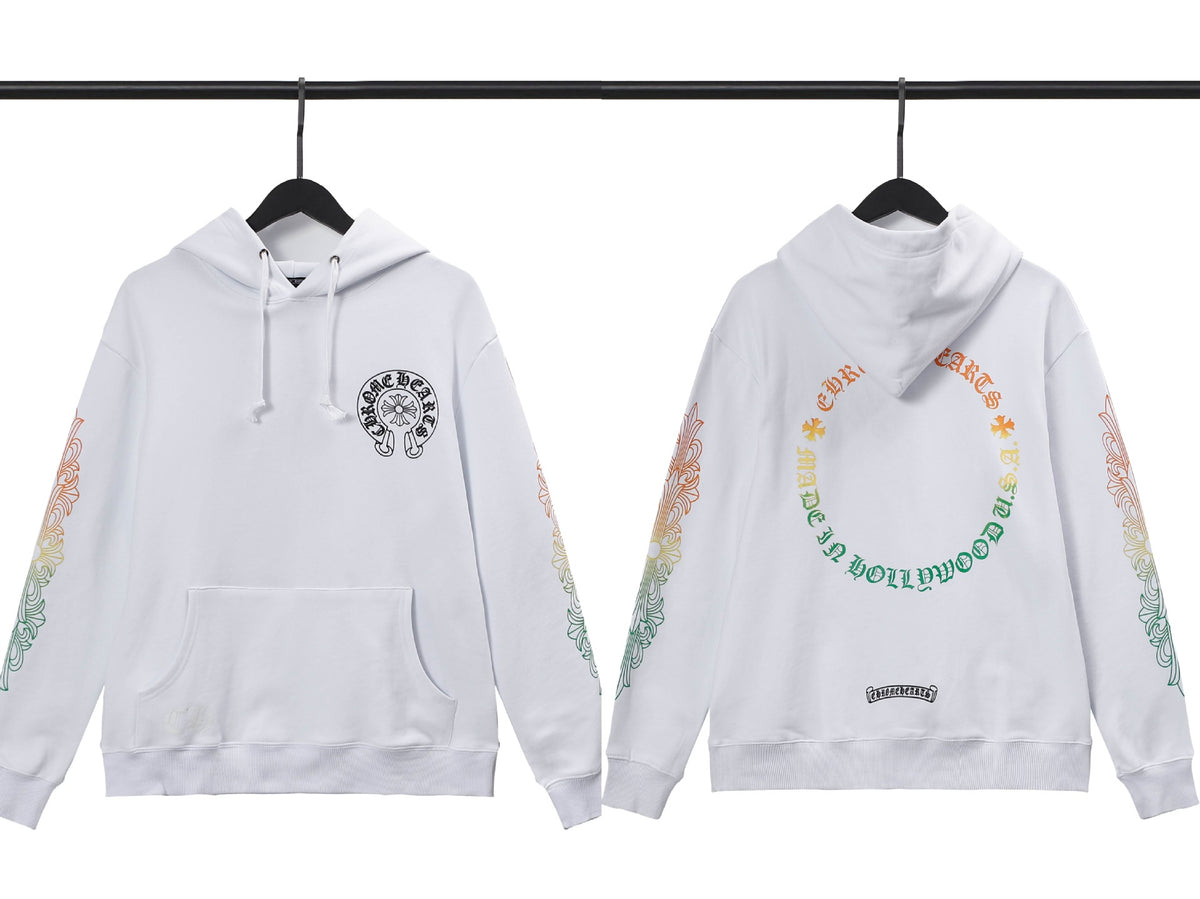Chrome Hearts Horseshoe Cross Hoodie Goth Streetwear Graphic Pullover