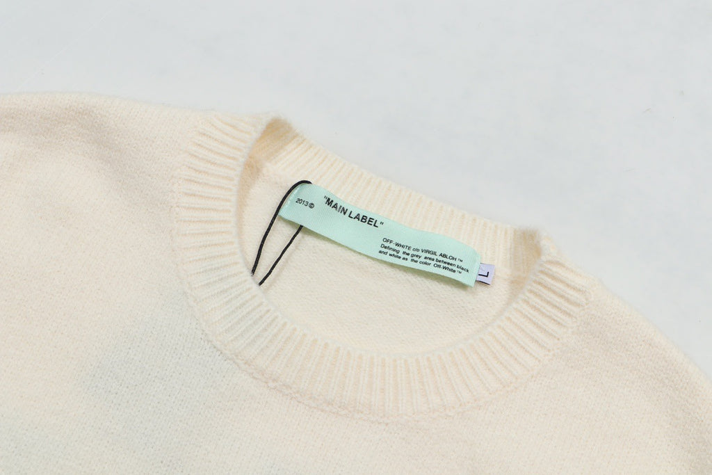 Fluffy Letter Embroidery Streetwear Crew Neck Knit Sweater