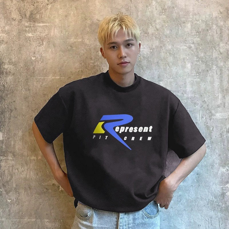 Represent Shark Washed Graphic Oversized Tee Streetwear Unisex
