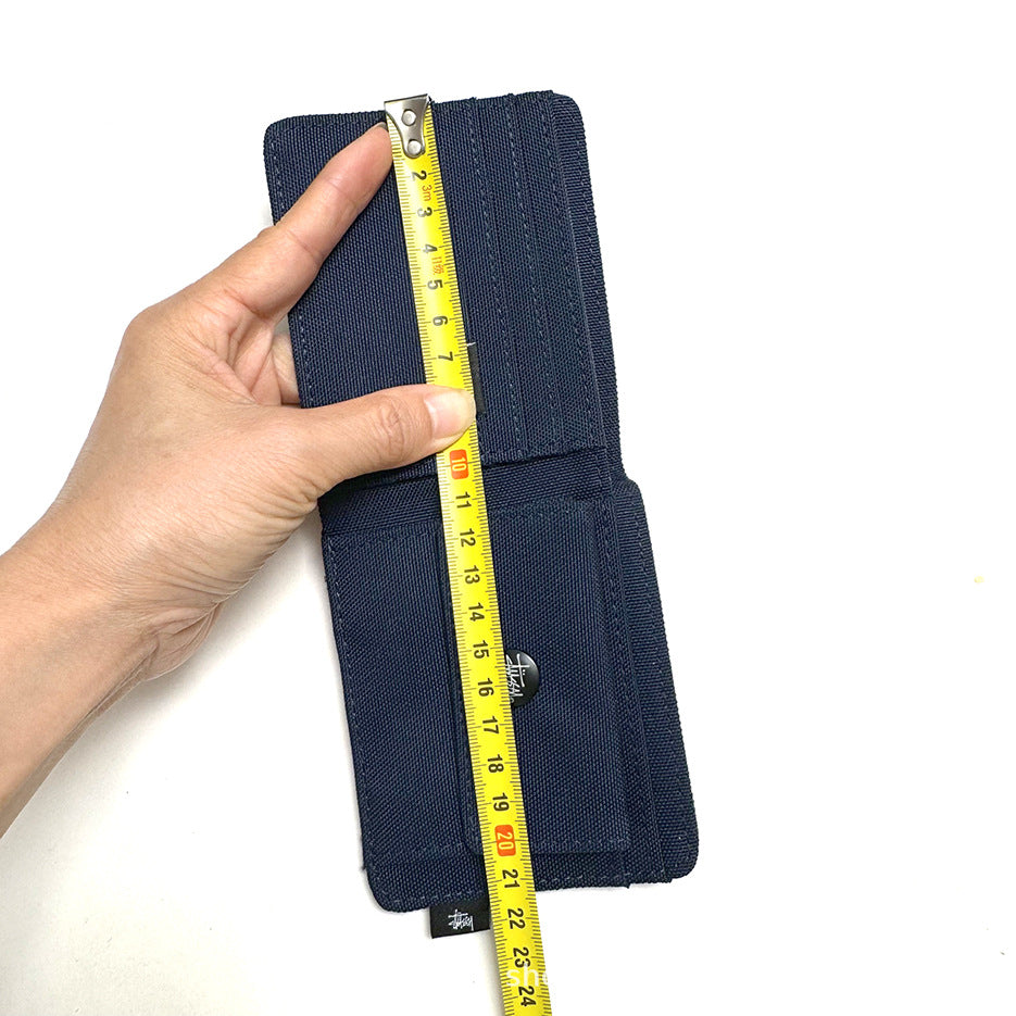 Stussy Canvas Bifold Wallet Multi Pattern Card Holder Coin Purse