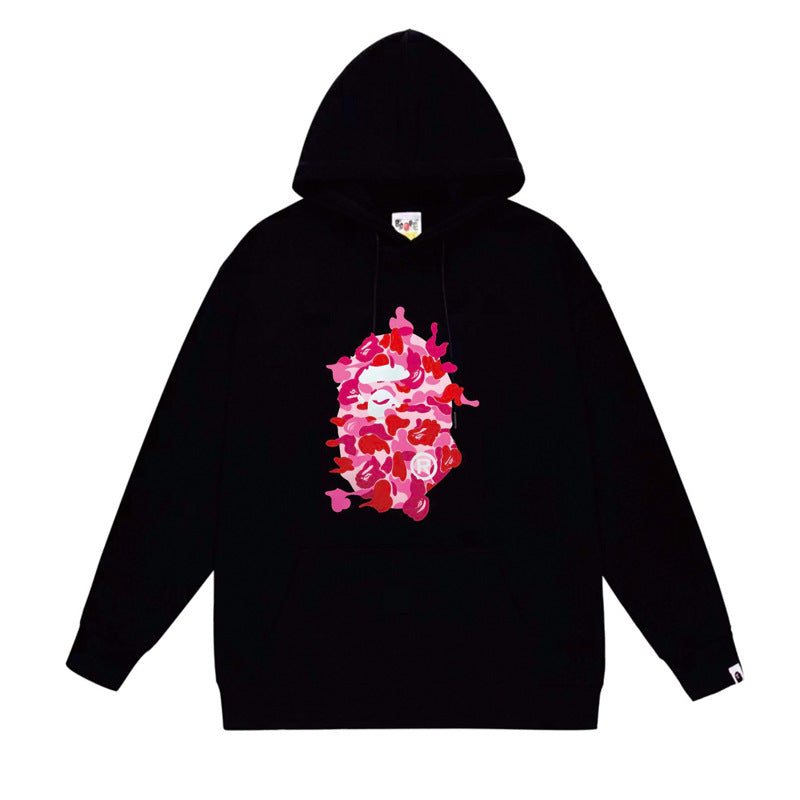 BAPE Ape Head Graphic Hoodie Camo Print Loose Cotton Pullover