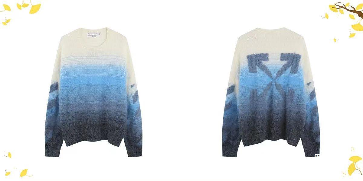 Off-White Diag Ombre Brushed Knit Crewneck Arrows Jumper