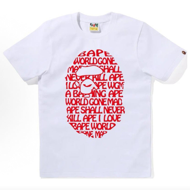 Bape Multi‑Graphic Ape Head Oversized Tee Streetwear Unisex