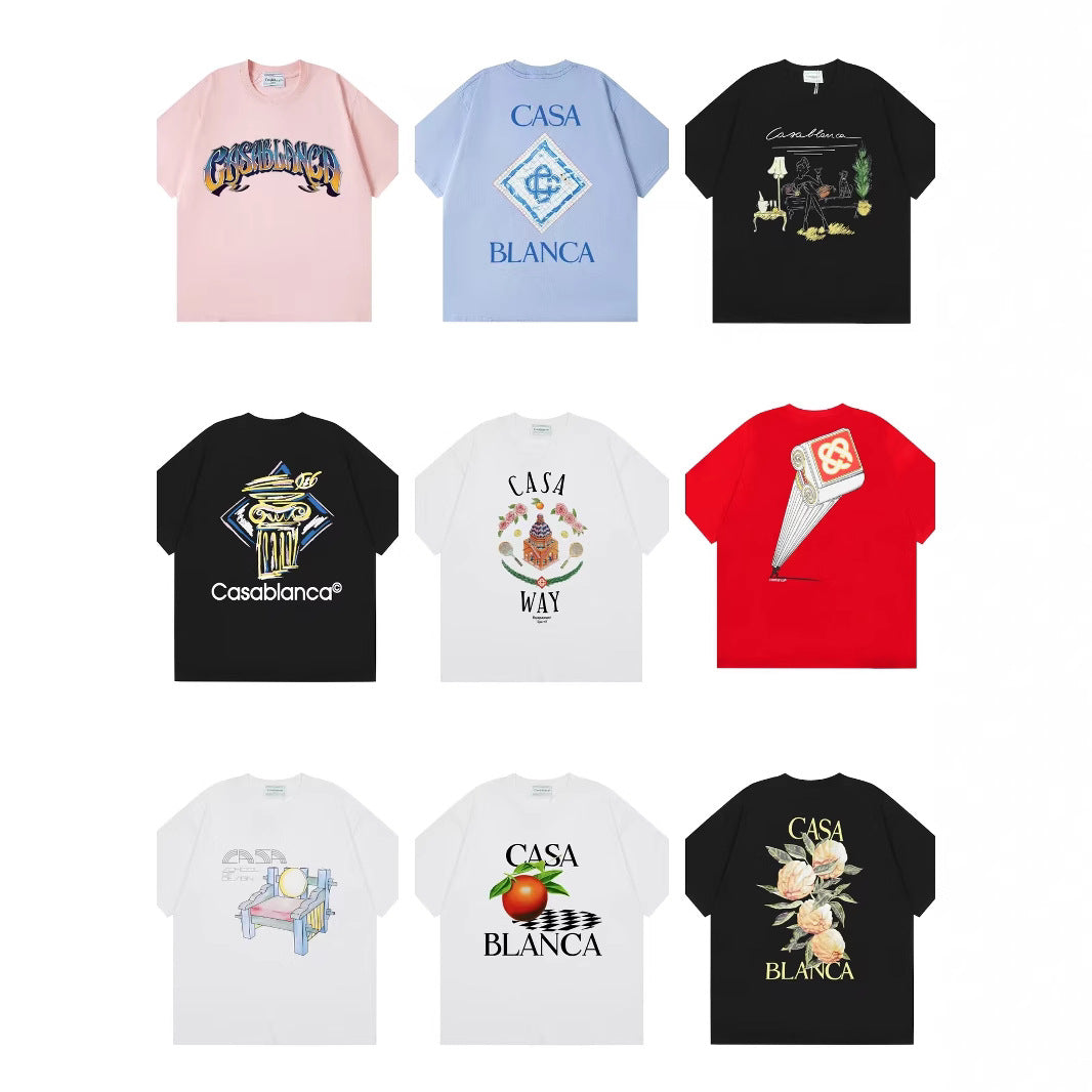 Casablanca Multi‑Artwork Vintage Graphic Oversized Tee Streetwear