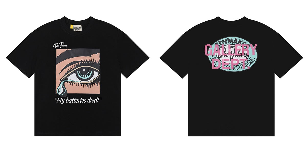 Gallery Dept Tie Dye Washed Graffiti Print Crew Neck T‑Shirt Unisex