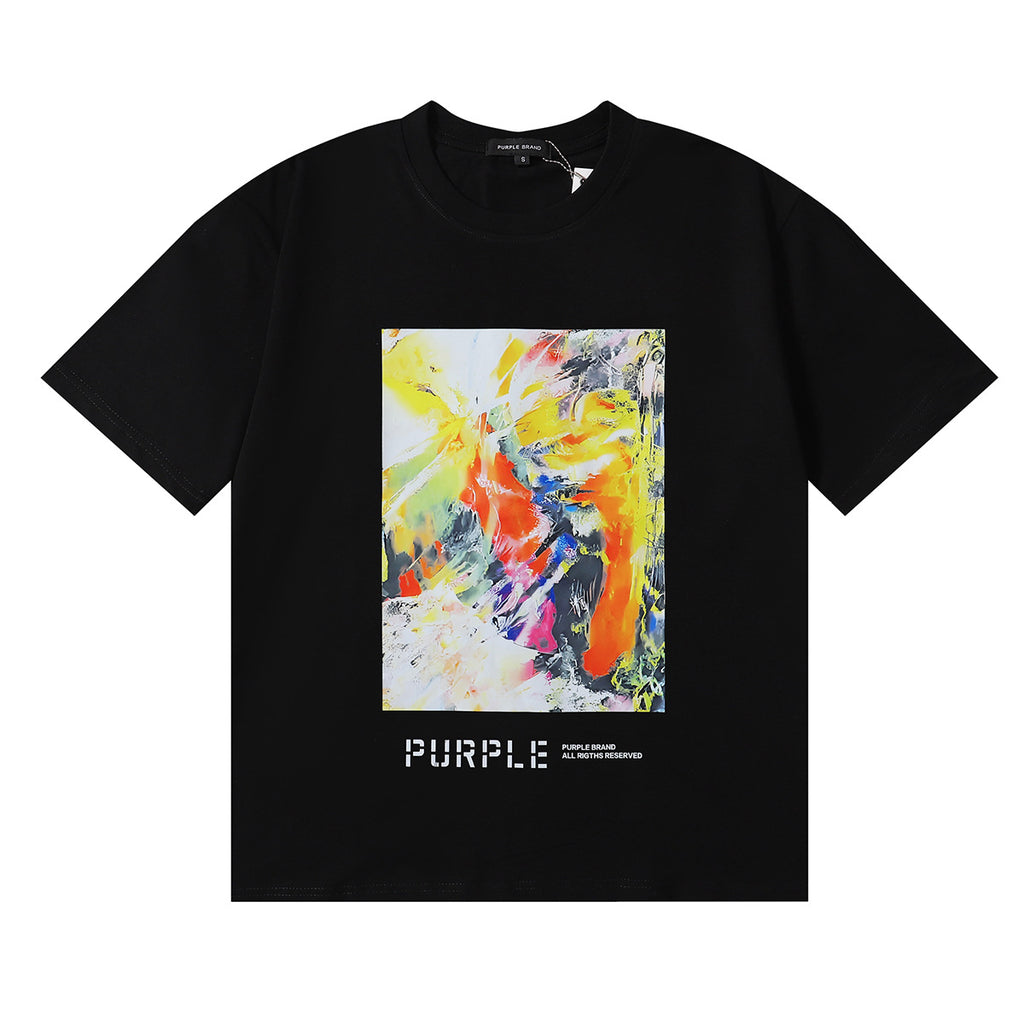 Purple Brand Graphic Tee Loose Unisex Vintage Streetwear T-Shirt