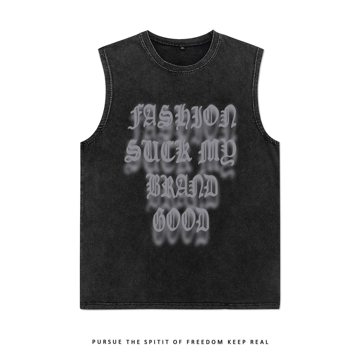 Vintage Washed Graphic Tank Top Mens American Street Sleeveless Tee
