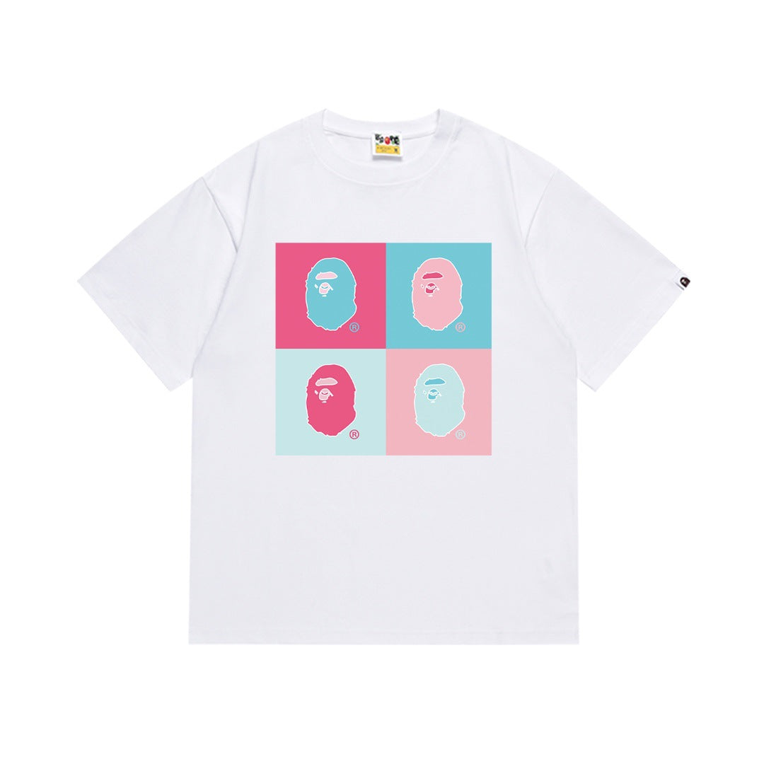 Bape Multi‑Camo Ape Head Graphic Oversized Tee Streetwear Unisex