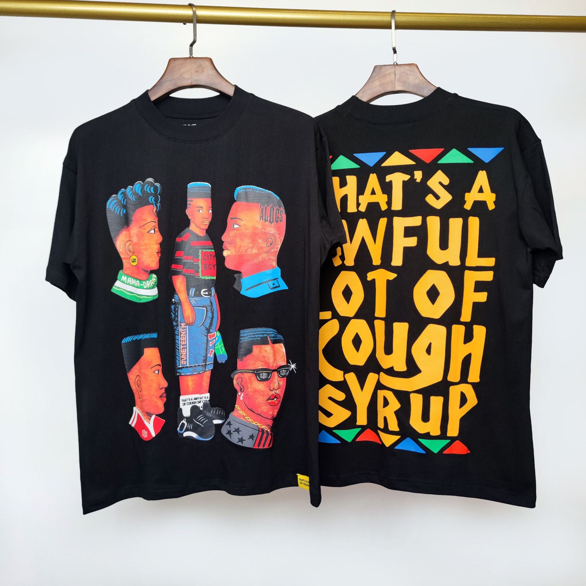 ALOCS Cough Syrup Letter Graphic Short Sleeve Tee Streetwear Unisex