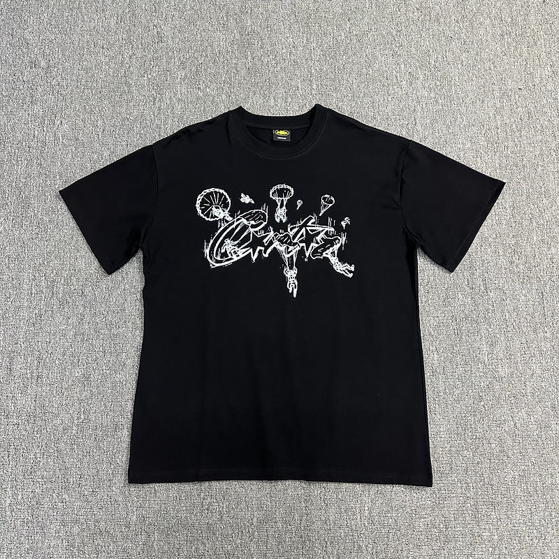 Corteiz Alcatraz Logo Letter Crew Neck Short Sleeve T‑Shirt Unisex