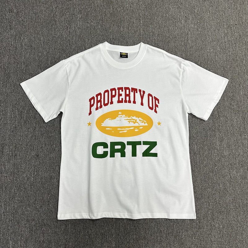 Corteiz Alcatraz Logo Letter Crew Neck Short Sleeve T‑Shirt Unisex
