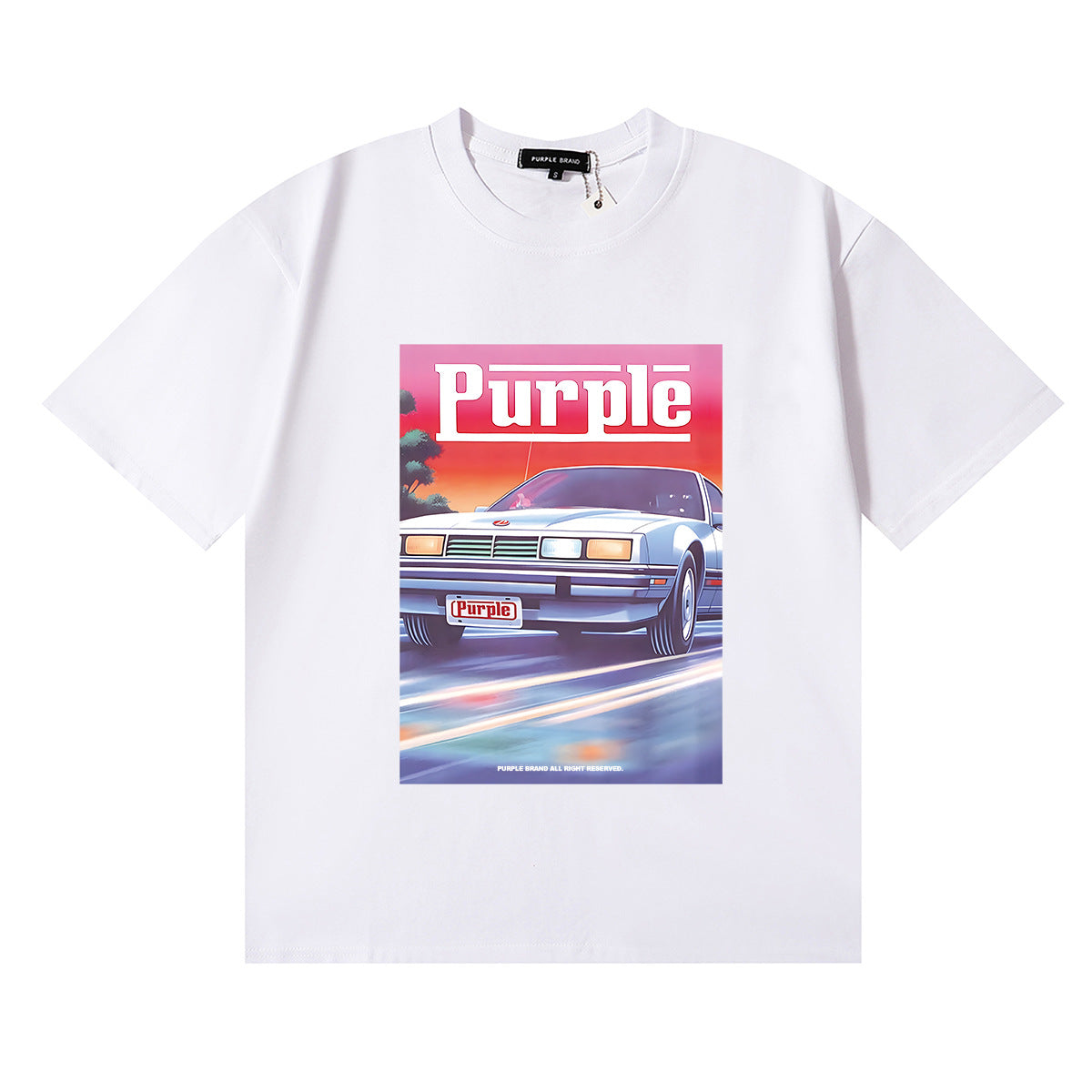 Purple Brand Graphic Tee Loose Unisex Vintage Streetwear T-Shirt