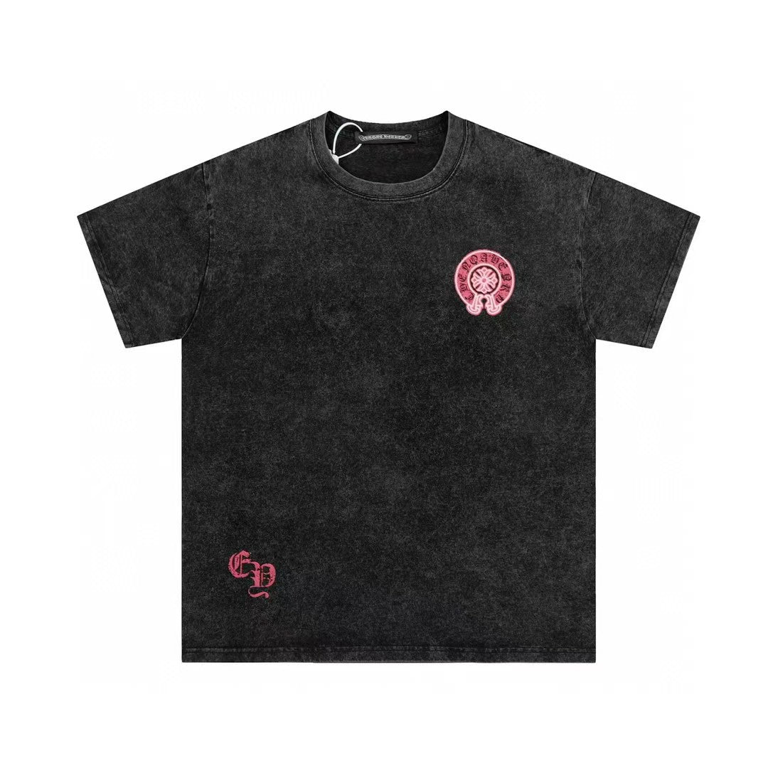 Chrome Hearts Color Sanskrit Cross Print Short Tee Unisex Y2K