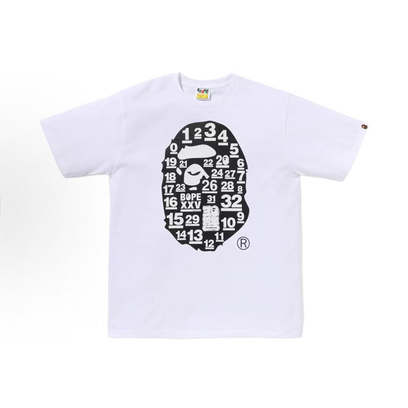 BAPE Ape Head Shark Print Loose Casual Unisex Short Sleeve T-Shirt