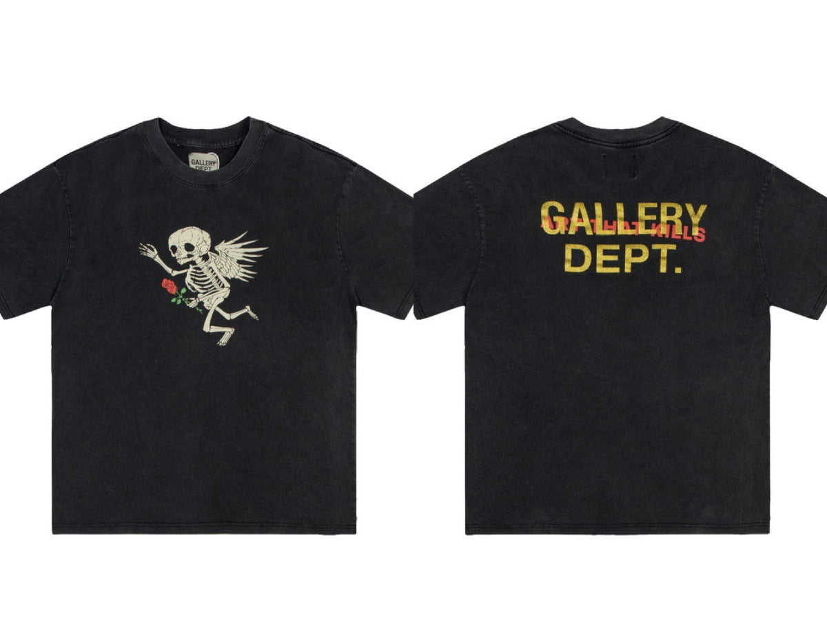Gallery Dept Vintage Washed Graphic Short Sleeve Tee Streetwear Unisex
