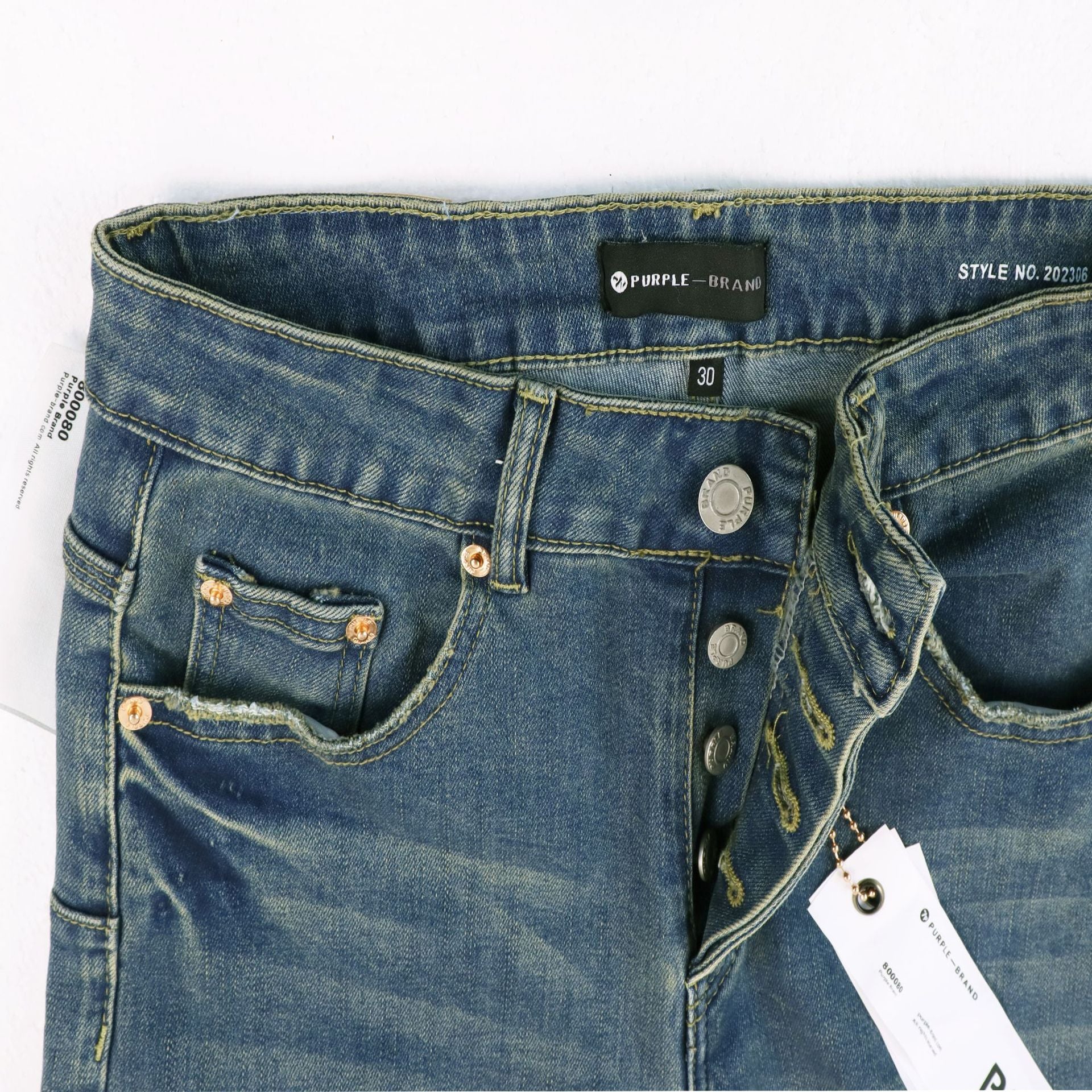Purple Brand Splash Paint Distressed Skinny Denim Jeans Unisex