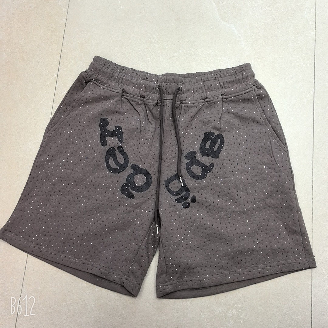 Sp5der Full Rhinestone T-Shirt & Shorts Matching Set