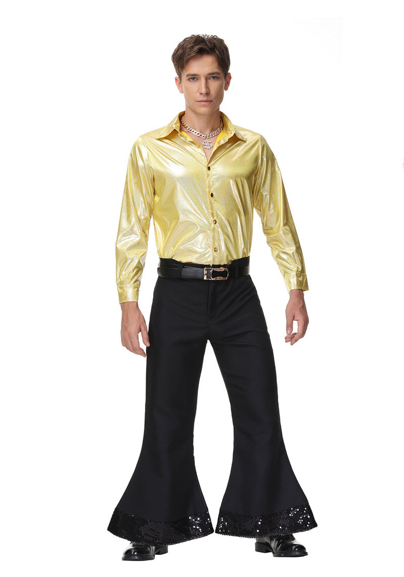 Halloween Men & Women 70s Disco Hippie Cosplay Couple Party Sets