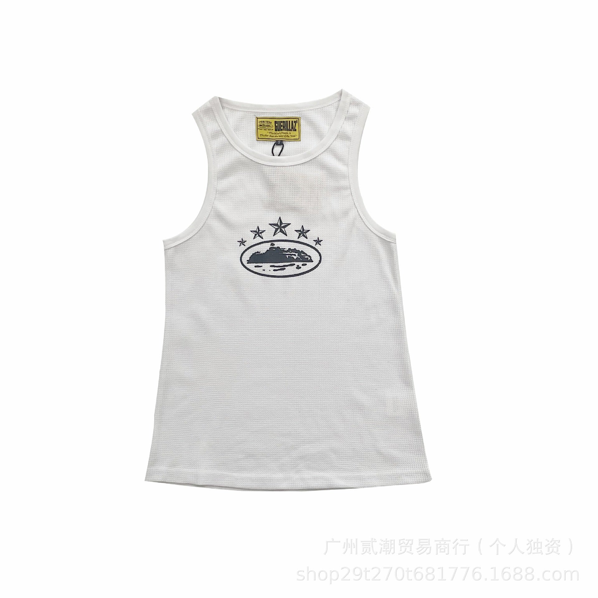 Corteiz Style Y2K Geripptes Tanktop Ärmelloses Streetwear Basic Weste