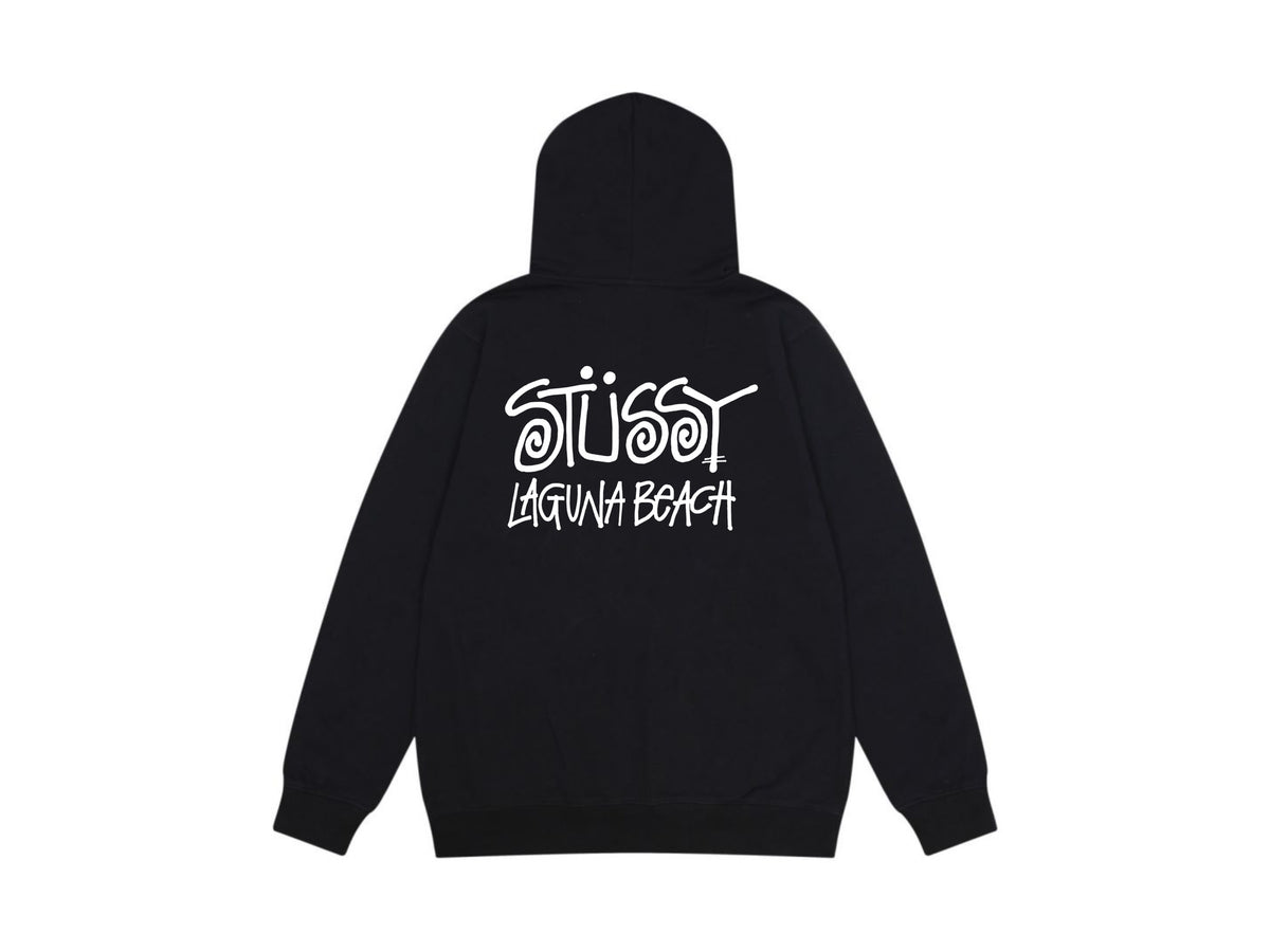 Stussy Zip Up Hoodie Multi Graphic Letter Print Streetwear Jacket