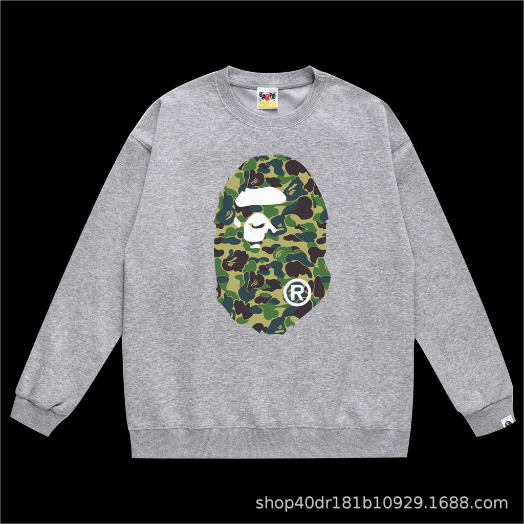 BAPE Crewneck Sweatshirt Ape Head Multi Graphic Street Pullover