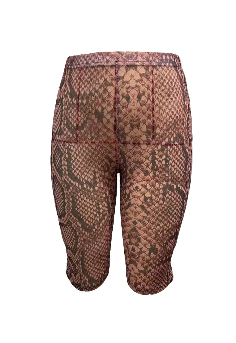 Animal Print High Stretch Mid Rise Capri Leggings