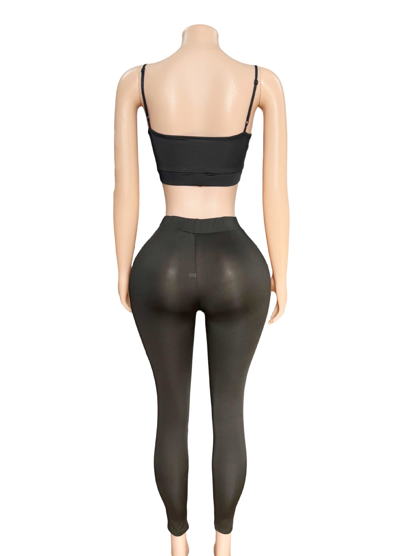 Moon Print Cami Crop Top High Waist Leggings 2 Piece Outfit Set