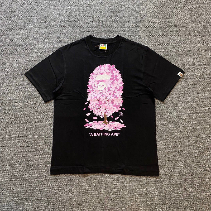 Bape Sakura Floral Graphic Oversized Tee Streetwear Unisex