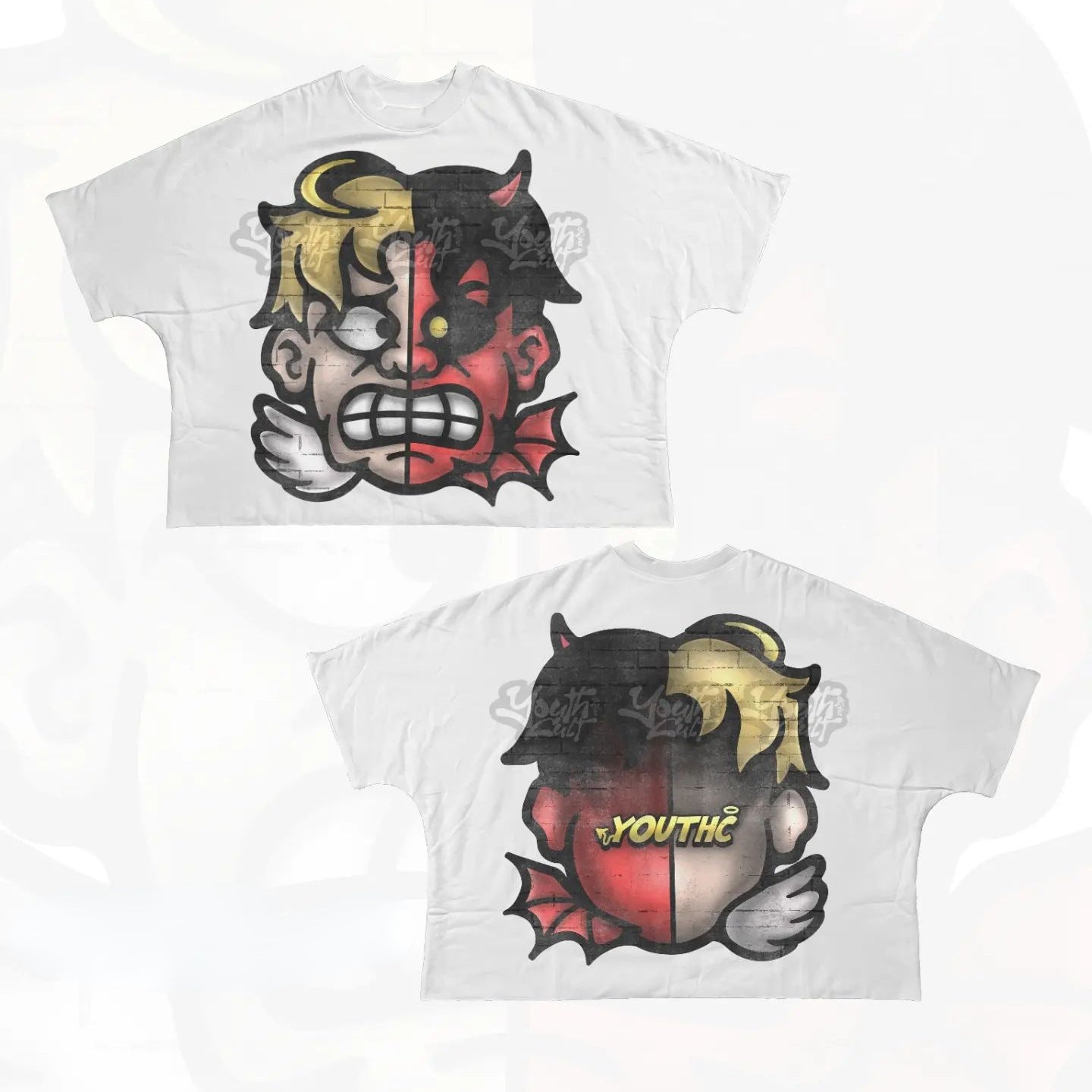 Y2K Hip-Hop-Cartoon-Charakter-Grafik Unisex Oversized Streetwear Baumwoll-T-Shirt