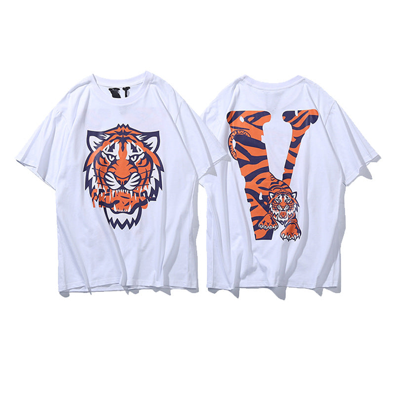 Vlone Big V Letter Graphic Print Short Sleeve Tee Streetwear Unisex