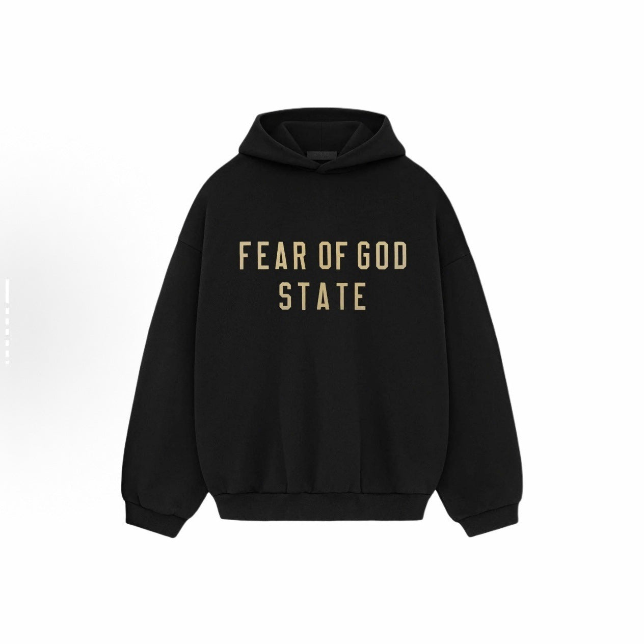 Fleece Lined Arch Letter Streetwear Print Pullover Hoodie
