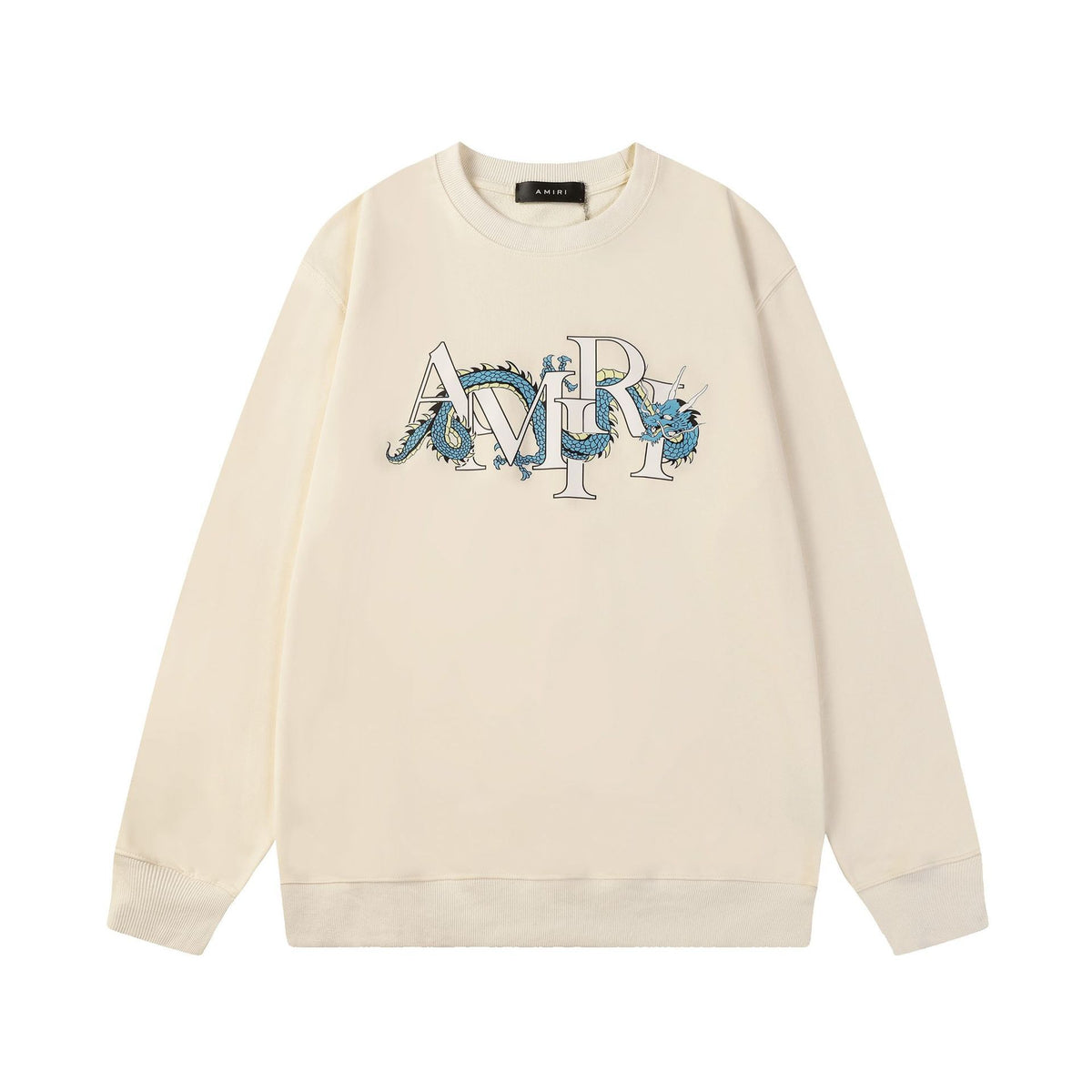 Amiri Logo Letter Dragon Angel Eagle Crewneck Sweatshirt Streetwear