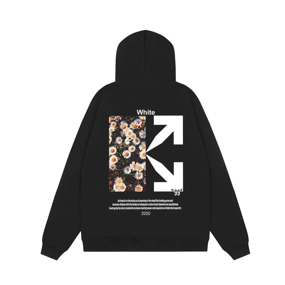 Off‑White Multi‑Arrow Abstract Graphic Oversized Hoodie Streetwear