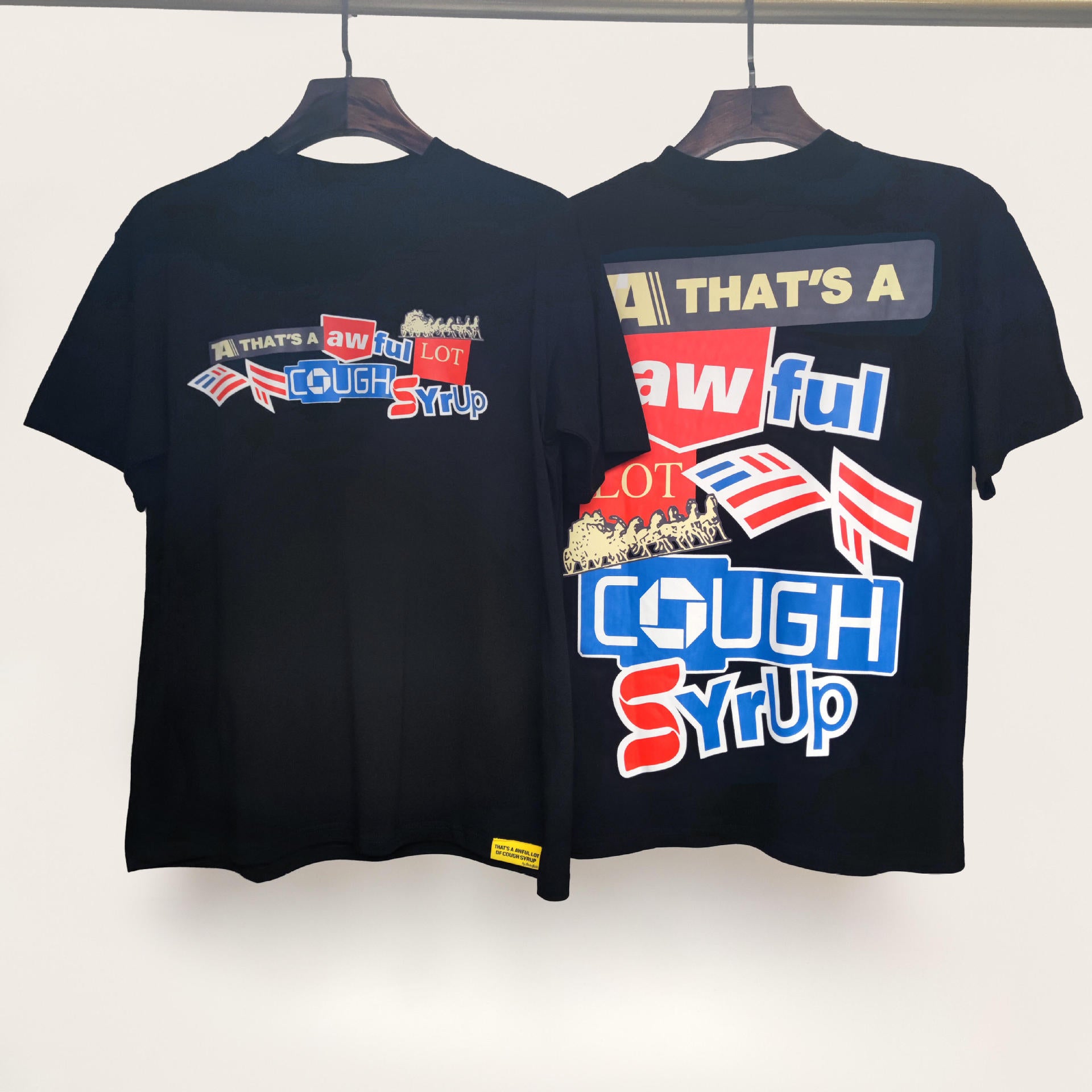ALOCS Cough Syrup Letter Graphic Short Sleeve Tee Streetwear Unisex