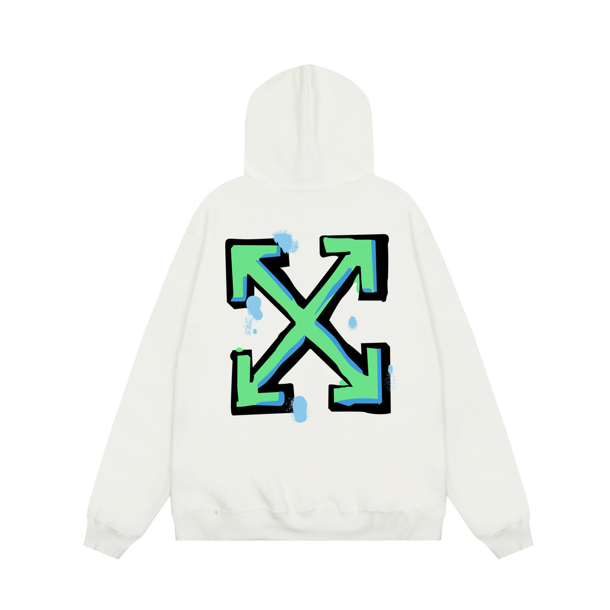 Off‑White Multi‑Arrow Abstract Graphic Oversized Hoodie Streetwear