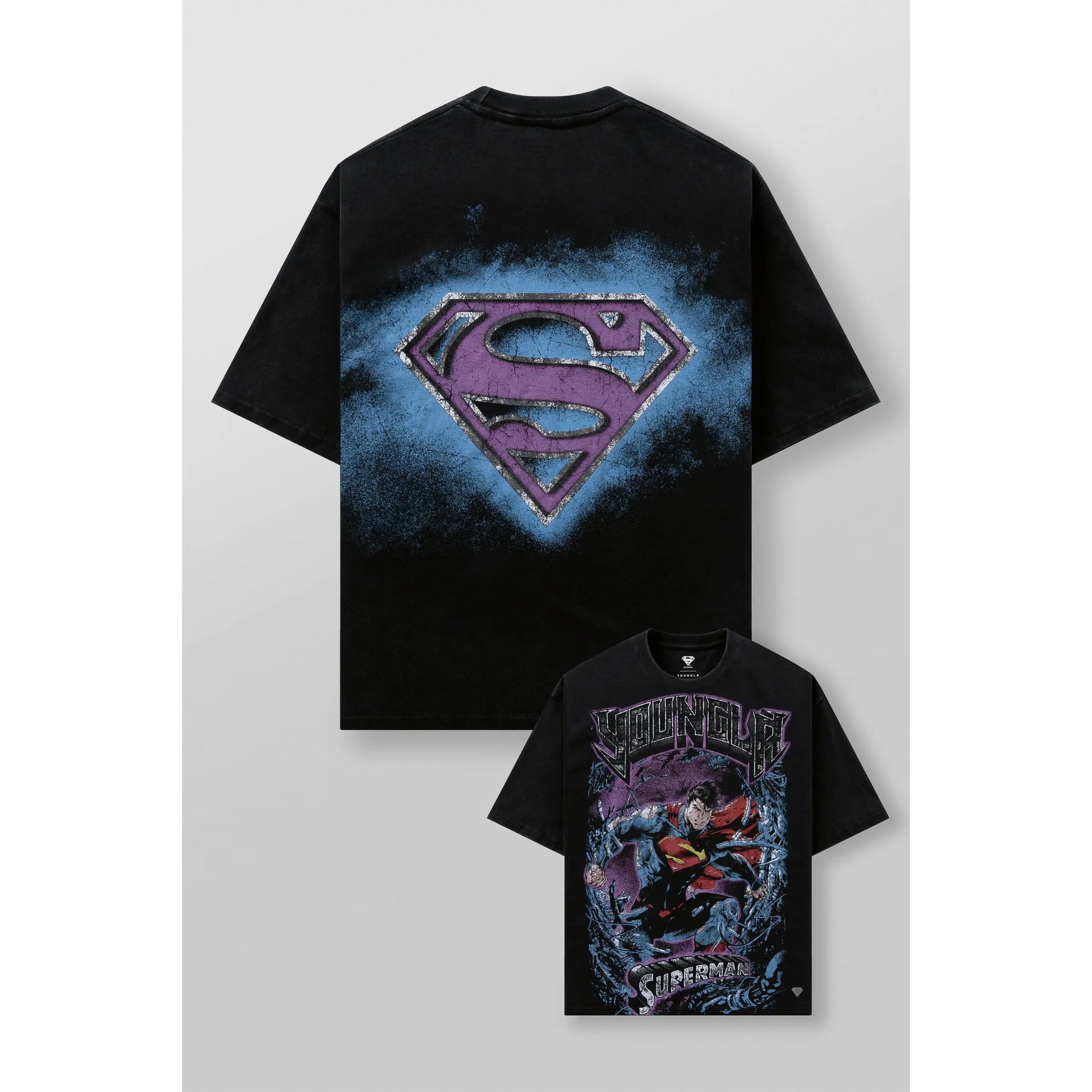 YOUNGLA 4044 Superman Graphic Tees