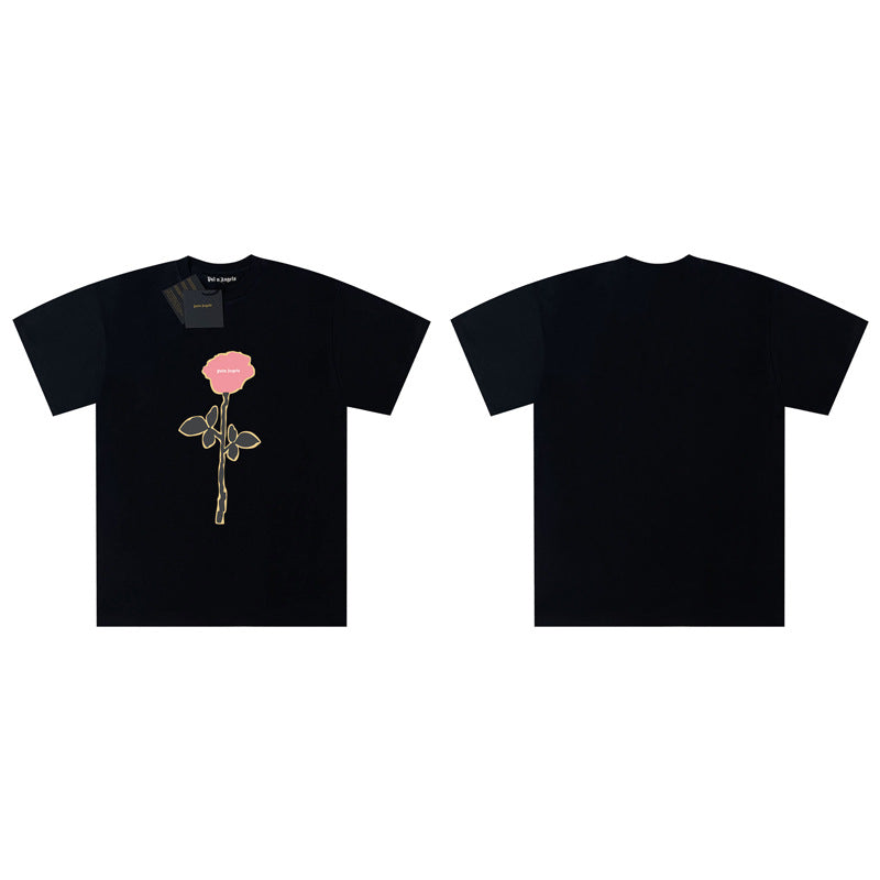 Palm Angels Graphic Print Tee Loose Crew Neck Streetwear T-Shirt