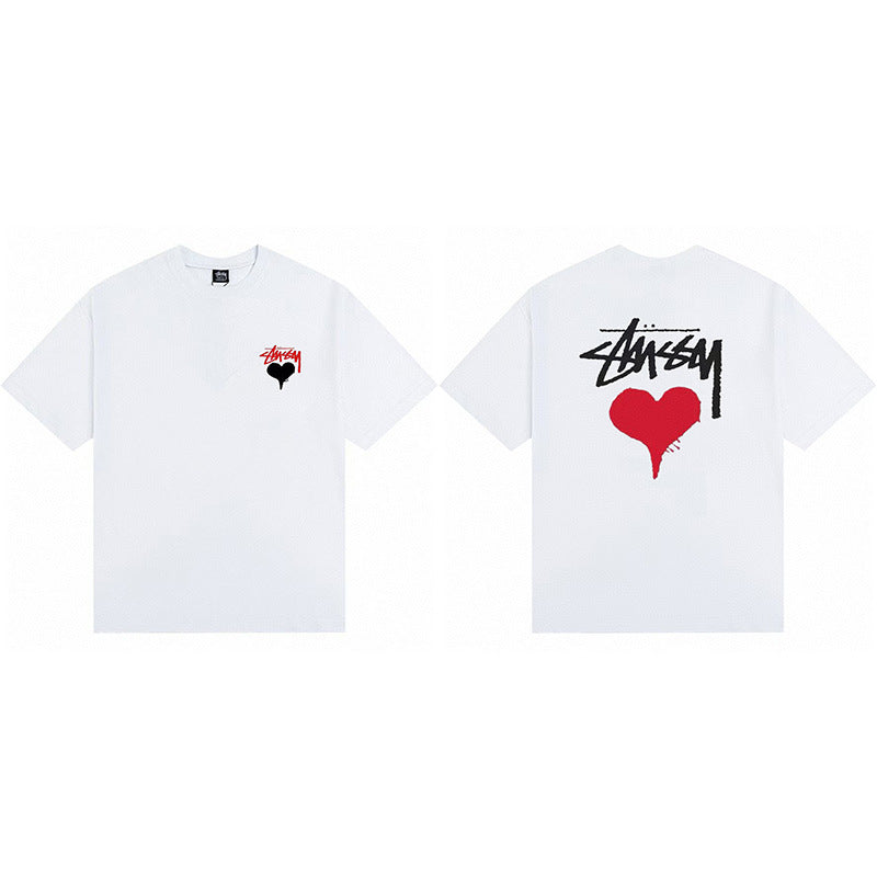 Stussy Graphic Print Collection Loose Casual Short Sleeve T-Shirt